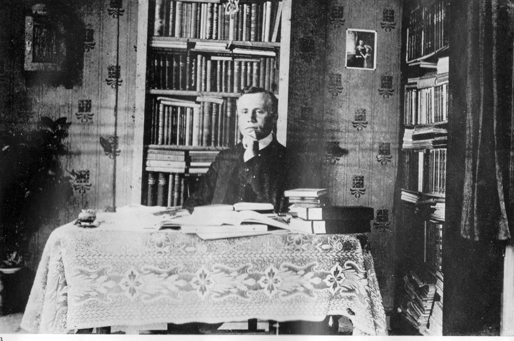 Willem de Mérode op zijn kamer in Uithuizermeeden, Hoofdstraat 190